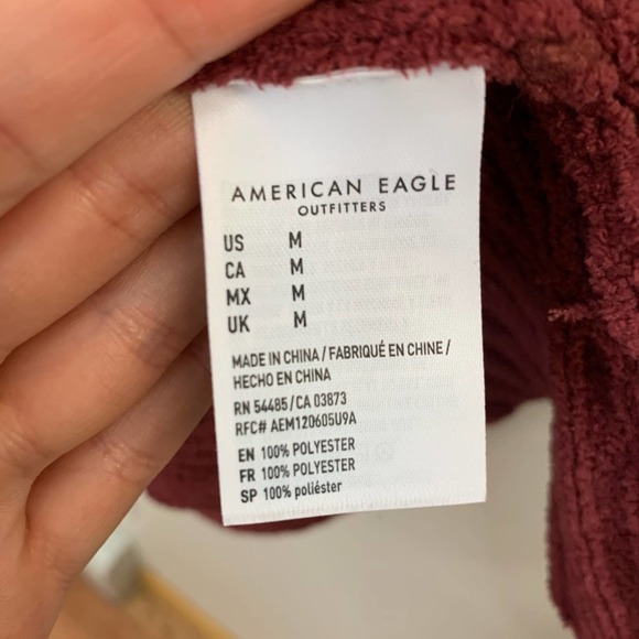 AMERICAN EAGLE Maroon Chenille Mock Sweater Dress - Picture 4 of 7